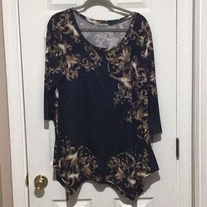 Tunic. With shark bite hem & gold bling